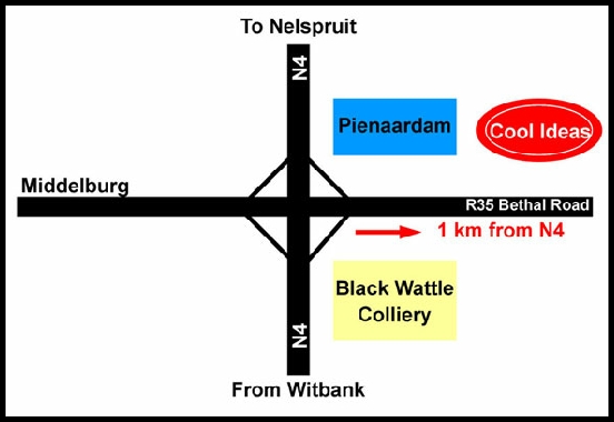 Map to Cool Ideas truck stop
